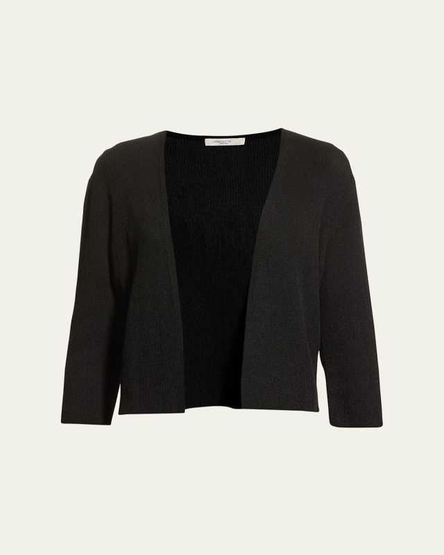 Cropped Open-Front Cardigan